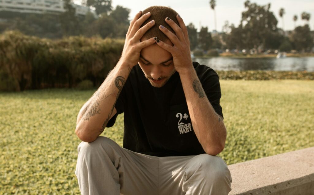 A person suffering from a dissociative disorder.